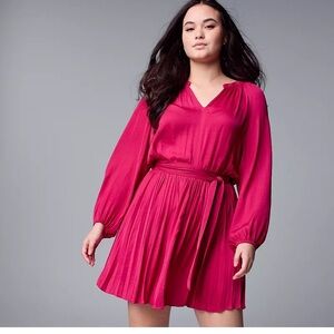 Simply Vera Wang pink pleated mini dress